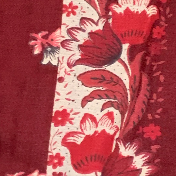 LUCKY BRAND Maroon Bishop Sleeve Peasant Top Boho Size XS NWT - Picture 4 of 10